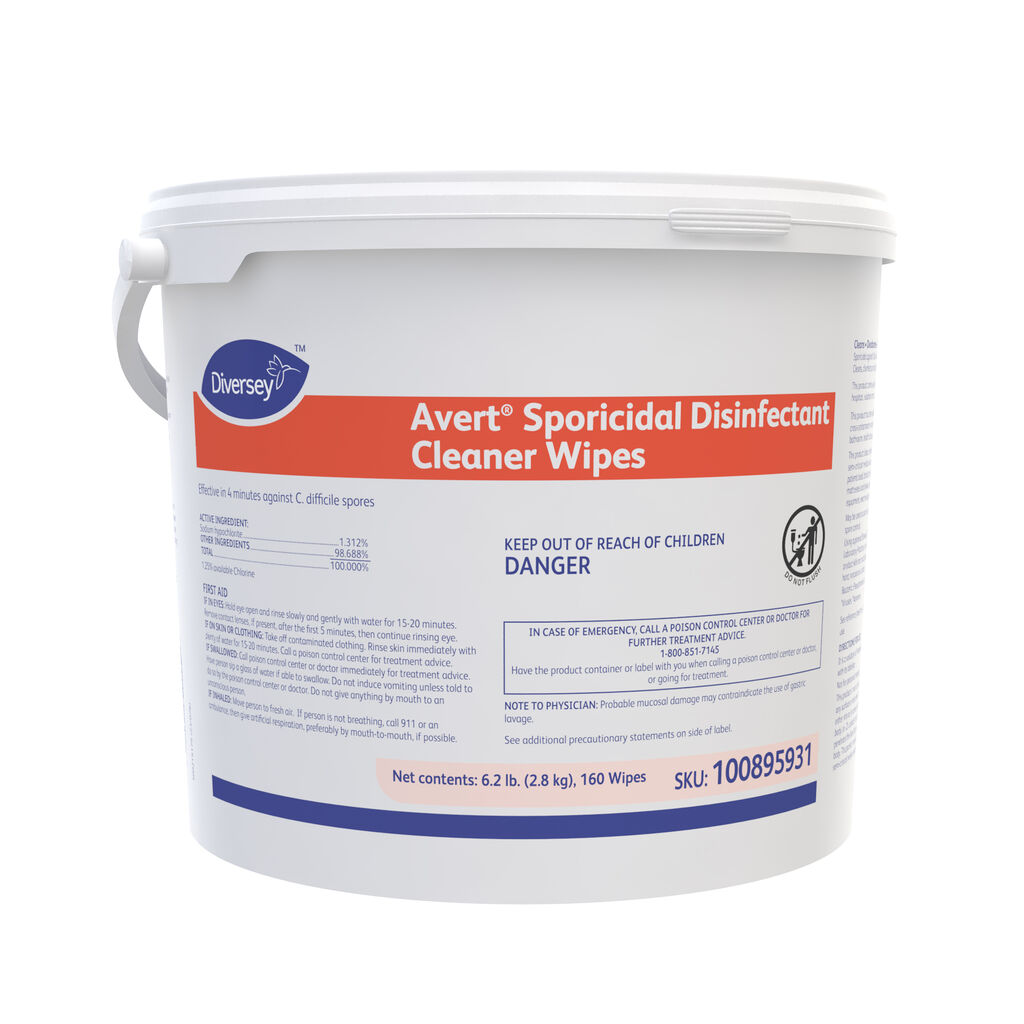 Avert® Sporicidal Disinfectant Cleaner Wipes, 160ea, 4/CT